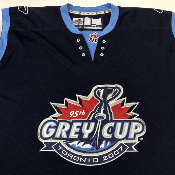 Reebok 2007 95th CFL Grey Cup Toronto Hockey Navy Blue Jersey Mens Size Large - Picture 6 of 16
